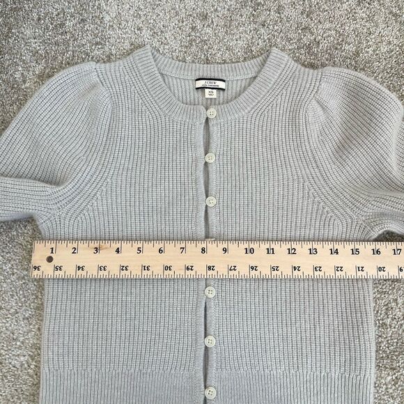 J. Crew Womens XS 100% Cashmere Puff Sleeves Cardigan Sweater Cozy Luxury Preppy - Picture 11 of 12